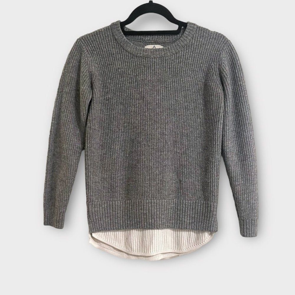 UNIF X Urban Outfitter Collab Sweater XS Gray/White Long Sleeve Crew Neck 90's